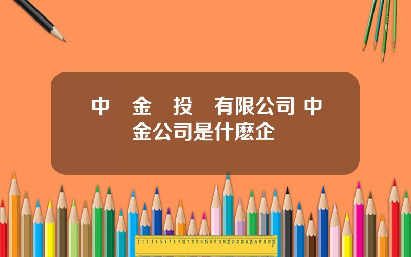 中車金証投資有限公司 中國証金公司是什麽企業